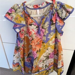Girls Floral Ruffle Sleeve dress